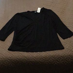 Black v neck dress shirt